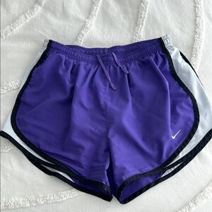 Nike Purple Athletic Shorts with Curved Hem